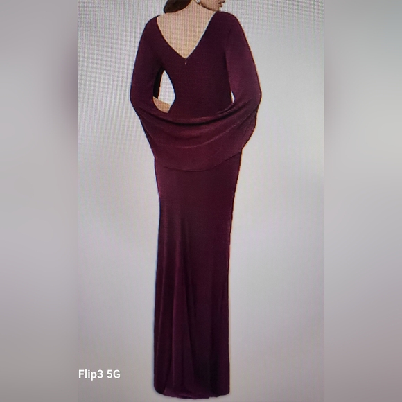 Betsy & Adam Women's Knit Drape Back Gown - Picture 4 of 8